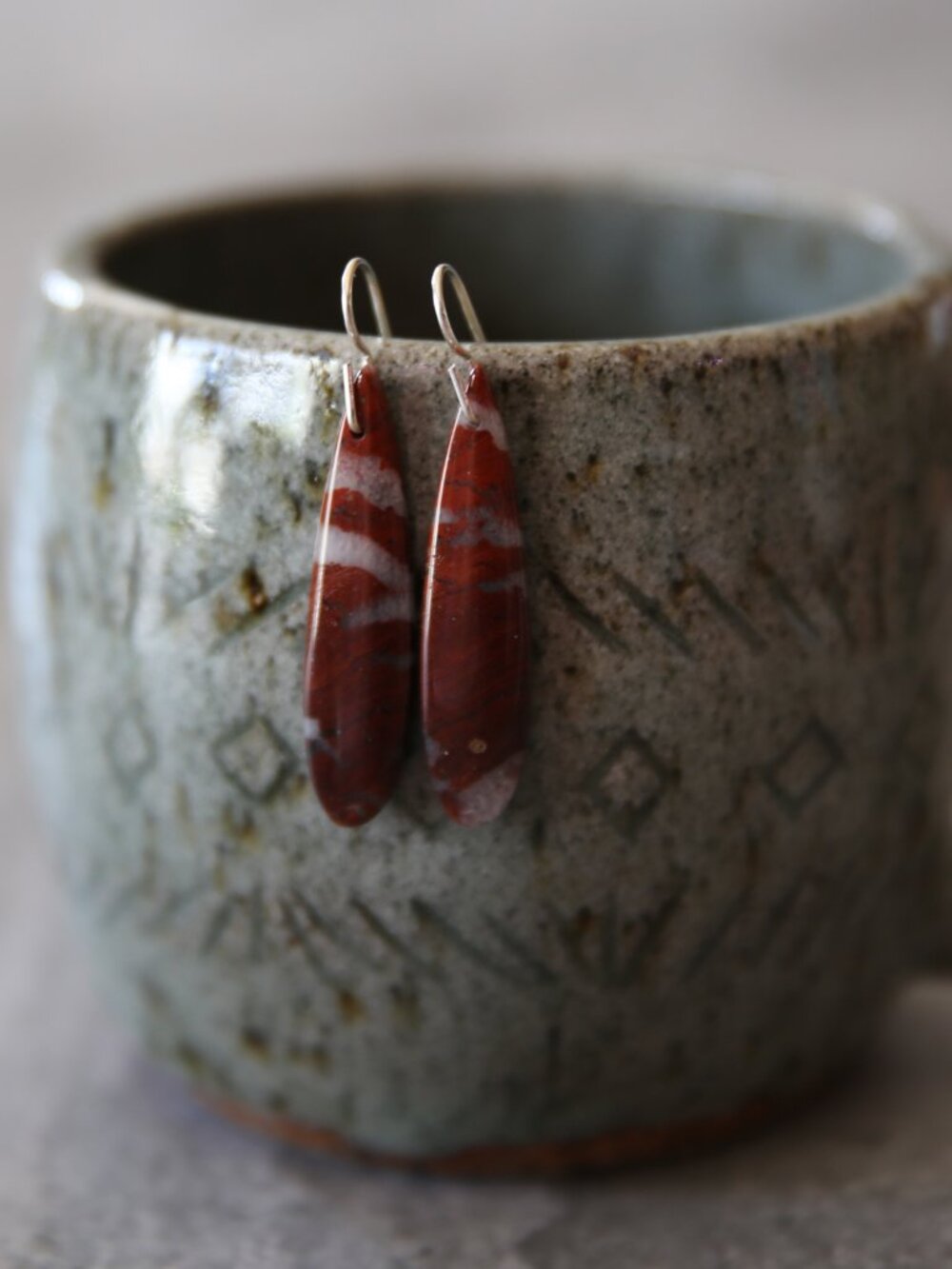 Red River Jasper and Sterling Silver Earrings